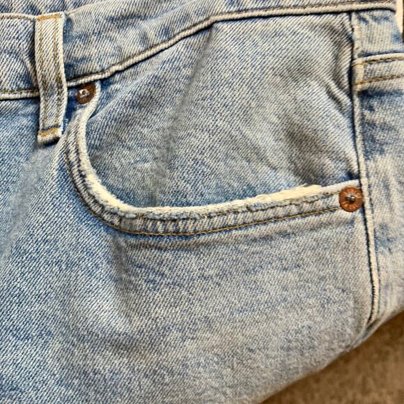 Agolde Merrel Straight Mid Rise Jeans Astray Womens 32 Light Wash Raw Hem Ankle - Picture 10 of 15